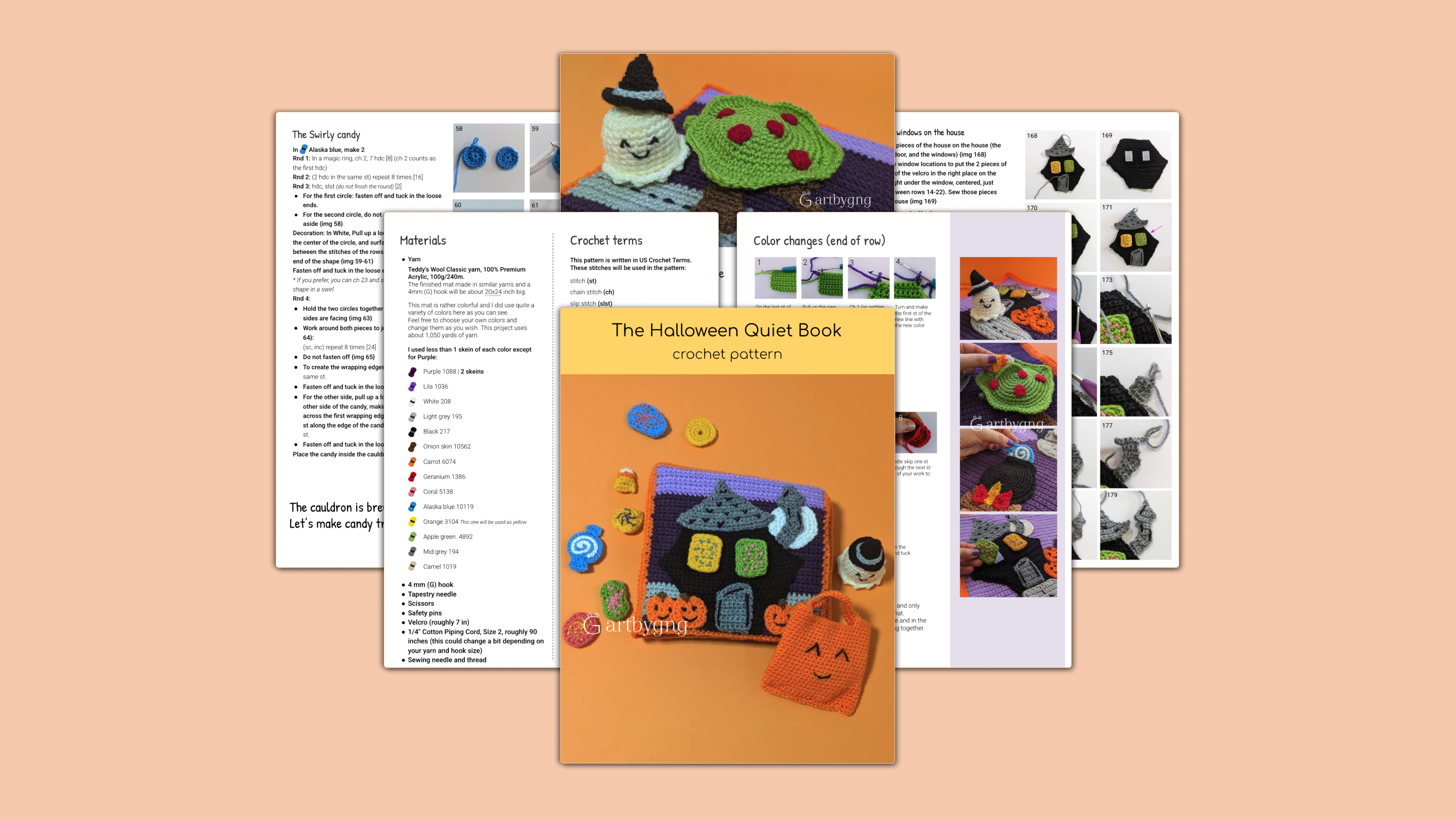 A sneak peek of pages from the Halloween Quiet Book PDF